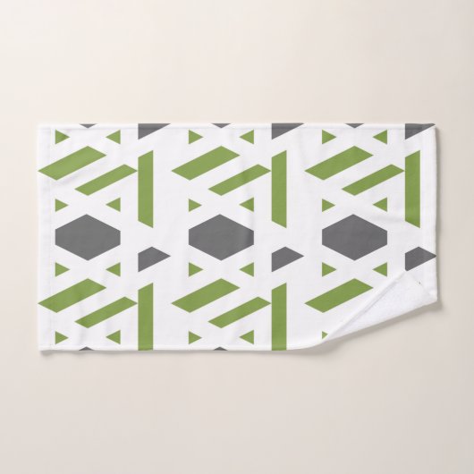 Modern, abstrakt, grau, olivgrün, weiß badhandtuch set (Handtuch)