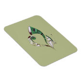 Modern abstrakt Green hand gezeichnete Tintenzeich Magnet (Rechte Seite)