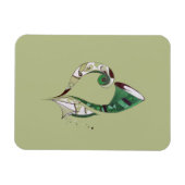 Modern abstrakt Green hand gezeichnete Tintenzeich Magnet (Horizontal)