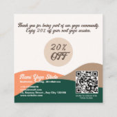 Modern Abstrakt Green Terra Cotta Yoga Rabattkarte (Rückseite)