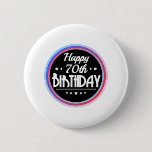 Modern Abstrakt Happy 70. Geburtstag Button
