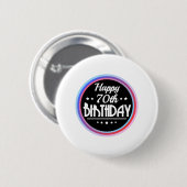 Modern Abstrakt Happy 70. Geburtstag Button (Vorne & Hinten)