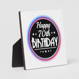 Modern Abstrakt Happy 70. Geburtstag Fotoplatte