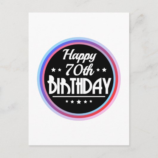 Modern Abstrakt Happy 70. Geburtstag Postkarte (Vorderseite)