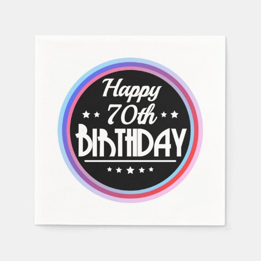Modern Abstrakt Happy 70. Geburtstag Serviette (Vorderseite)