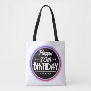 Modern Abstrakt Happy 70. Geburtstag Tasche