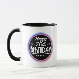 Modern Abstrakt Happy 70. Geburtstag Tasse
