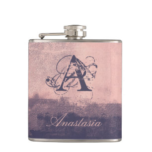 Modern Abstrakt Ihr Name Monogramm Nr. 41 Flachmann