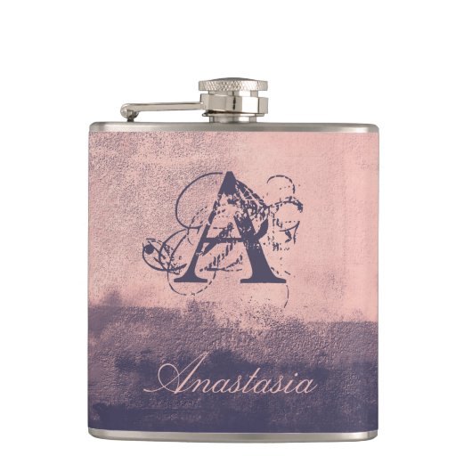 Modern Abstrakt Ihr Name Monogramm Nr. 41 Flachmann (Vorderseite)