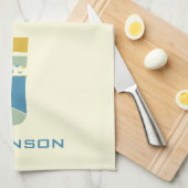 Modern Abstrakt Letter J Monogram Initial Geschirrtuch (Viertel Falte)