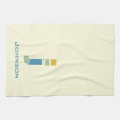 Modern Abstrakt Letter J Monogram Initial Geschirrtuch (Horizontal)