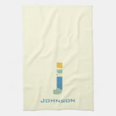 Modern Abstrakt Letter J Monogram Initial Geschirrtuch (Vertikal)