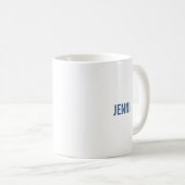 Modern Abstrakt Letter J Monogram Initial Kaffeetasse (VorderseiteRechts)