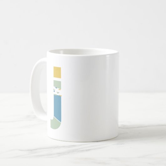 Modern Abstrakt Letter J Monogram Initial Kaffeetasse (Vorderseite Links)