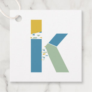 Modern Abstrakt Letter K Monogram Personalisiert Geschenkanhänger