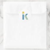 Modern Abstrakt Letter K Monogram Personalisiert Runder Aufkleber (Tasche)
