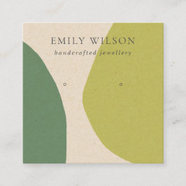 MODERN ABSTRAKT LIME GREEN KRA ART EARRING DISPLAY QUADRATISCHE VISITENKARTE