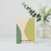 MODERN ABSTRAKT LIME GREEN KRA ART EARRING DISPLAY VISITENKARTE (Stehend Vorderseite)