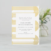 Modern Abstrakt Line Art Abschluss Gold Folieneinladung (Stehend vorne)