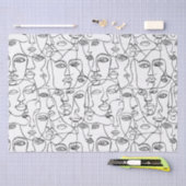 Modern Abstrakt Line Art Feminist Seidenpapier (Handwerk)