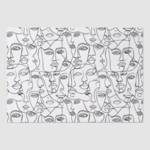 Modern Abstrakt Line Art Feminist Seidenpapier