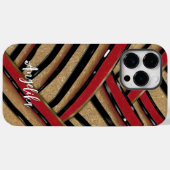 Modern Abstrakt Line Red Black Custom Minimalistis Case-Mate iPhone Hülle (Rückseite (Horizontal))