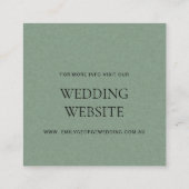 MODERN ABSTRAKT PEACH GREEN ART WEDING WEBSITE QUADRATISCHE VISITENKARTE (Rückseite)