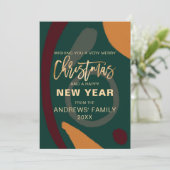 Modern Abstrakt Red Green Gold Weihnachten (Stehend Vorderseite)