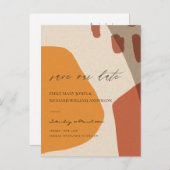 MODERN ABSTRAKT RUST KRAFT ARTISTIC SAVE THE DATE ANKÜNDIGUNGSPOSTKARTE (Vorne/Hinten)