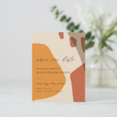 MODERN ABSTRAKT RUST KRAFT ARTISTIC SAVE THE DATE ANKÜNDIGUNGSPOSTKARTE (Stehend Vorderseite)