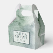 Modern Abstrakt Sage Green Moss WatercoloFavor Box Geschenkschachtel (Rückseite)