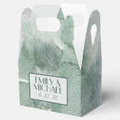Modern Abstrakt Sage Green Moss WatercoloFavor Box Geschenkschachtel (Geöffnet)