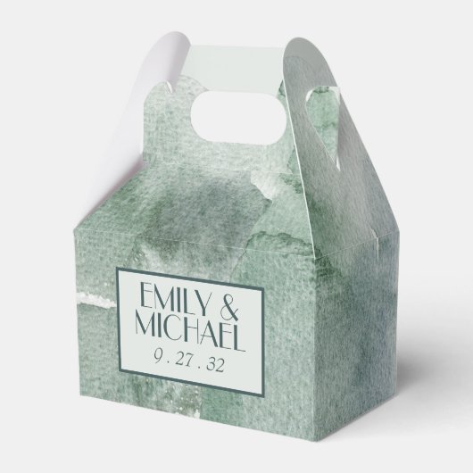 Modern Abstrakt Sage Green Moss WatercoloFavor Box Geschenkschachtel (Vorderseite)