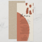 MODERN ABSTRAKT TERRACOTTA RED KRAFT WEDD MENÜKARTE (Vorne/Hinten)