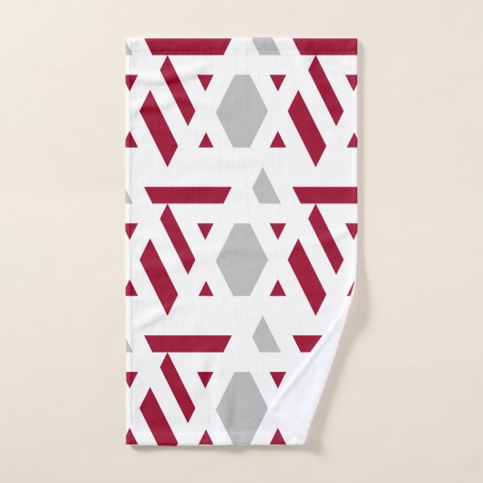 Modern, abstrakt, weiß, rot, hellgrau badhandtuch set (Handtuch)