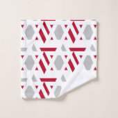 Modern, abstrakt, weiß, rot, hellgrau badhandtuch set (Waschlappen)