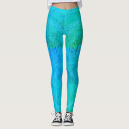 MODERN abstrakt zeichnend hellgrünes Mosaik Leggings