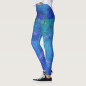 MODERN abstrakt zeichnend in blau-grün-mosaik Leggings (Links)