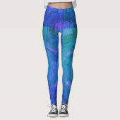 MODERN abstrakt zeichnend in blau-grün-mosaik Leggings (Vorderseite)