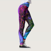 MODERN abstrakt zeichnend in blau-lila-mosaik Leggings (Rechts)