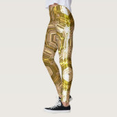MODERN abstrakt zeichnend in braun-gelb-mosaik Leggings (Links)