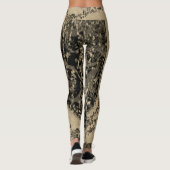 MODERN abstrakt zeichnend in Gold-Schwarz-Mosaik Leggings (Rückseite)