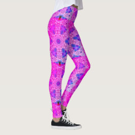 MODERN abstrakt zeichnend in Rosa-Blau-Mosaik Leggings