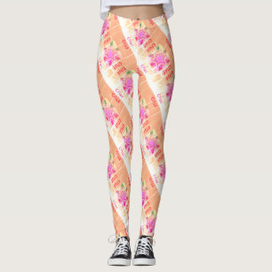 MODERN abstrakt zeichnend-rosa-hellbraun-mosaik Leggings