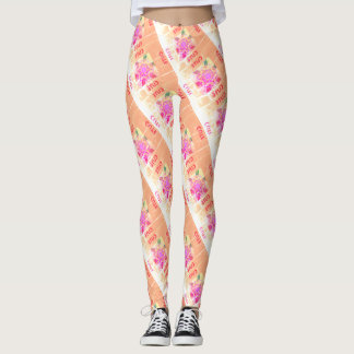 MODERN abstrakt zeichnend-rosa-hellbraun-mosaik Leggings