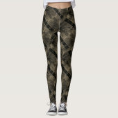 MODERN abstrakt zeichnend-Schwarz-Gold-Mosaik Leggings (Vorderseite)