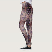 MODERN abstrakt zeichnend Schwarz-lila-Mosaik Leggings (Links)