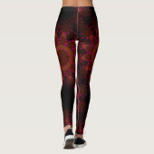 MODERN abstrakt zeichnend-schwarz-rot-braun-mosaik Leggings (Rückseite)