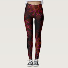 MODERN abstrakt zeichnend-schwarz-rot-braun-mosaik Leggings