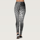 MODERN abstrakt zeichnend Schwarzweiß-Mosaik Leggings (Rückseite)